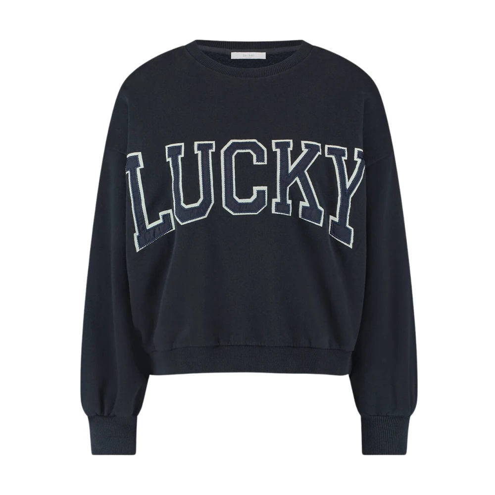 By-Bar Patchwork Trui Blue Dames