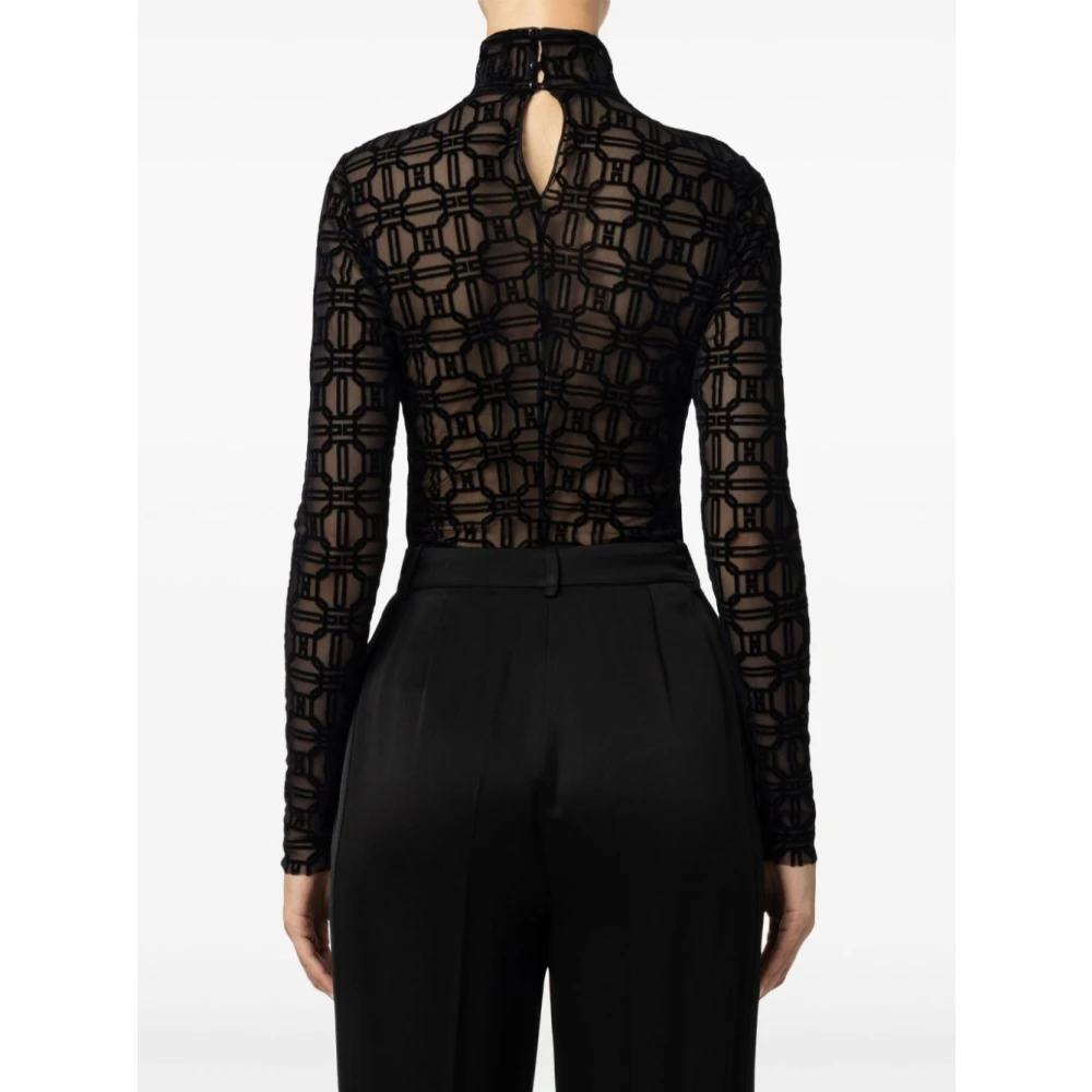 Elisabetta Franchi Zwart Topwear Aw24 Dameskleding Black Dames