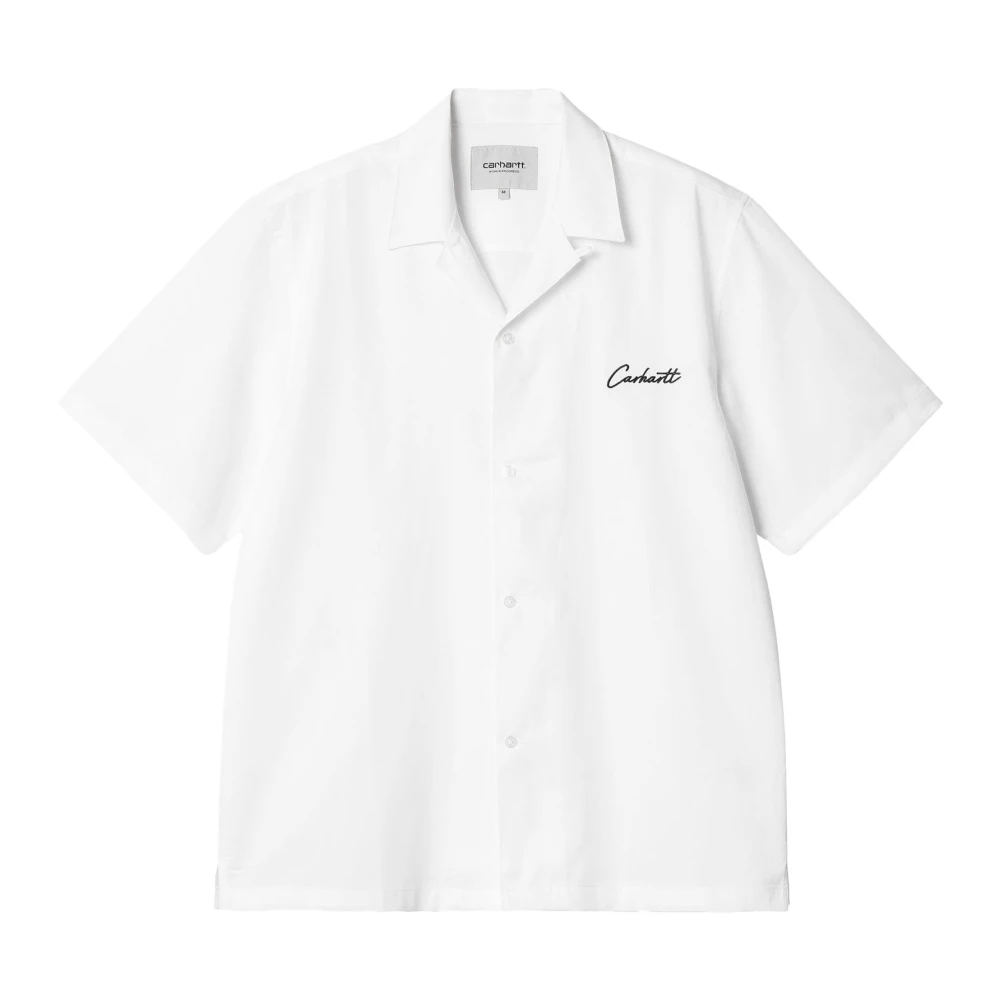 Carhartt WIP Witte korte mouw overhemd Tencel katoen White Heren