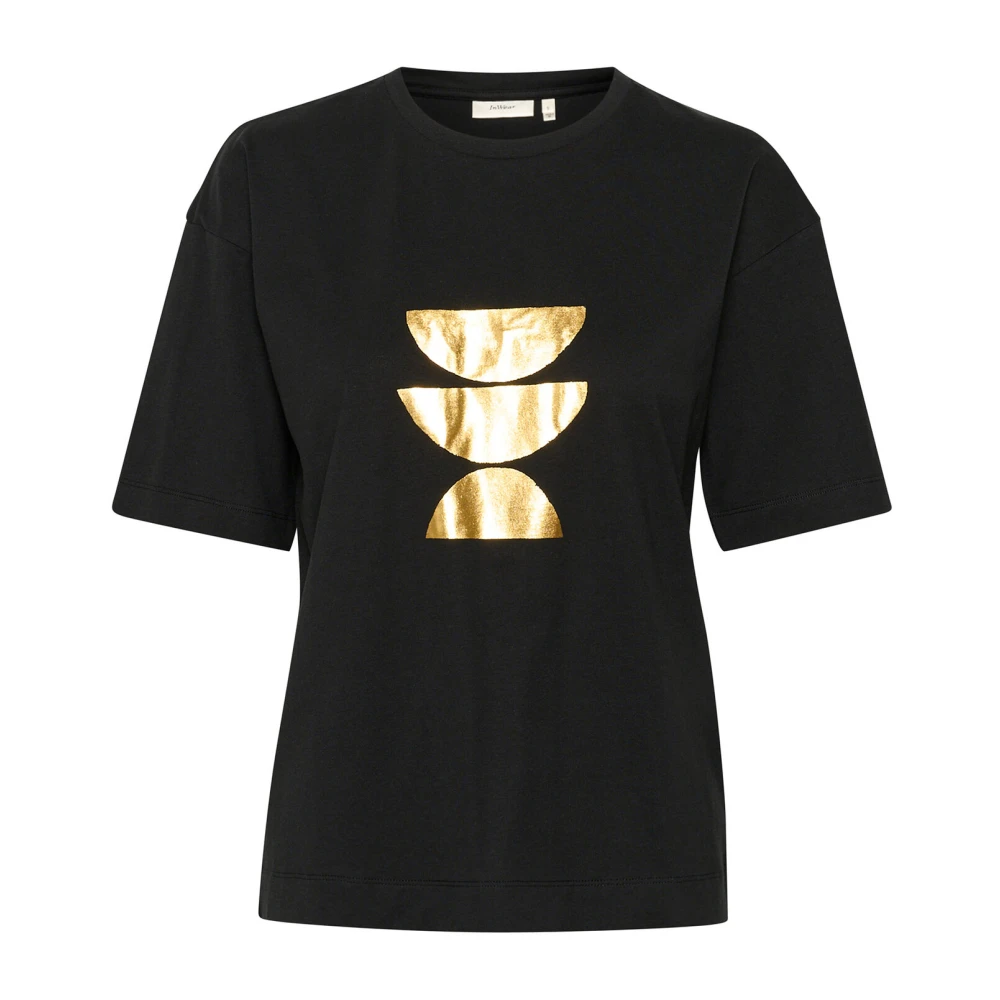 InWear Metallic Print T-shirt Zwart Black Dames