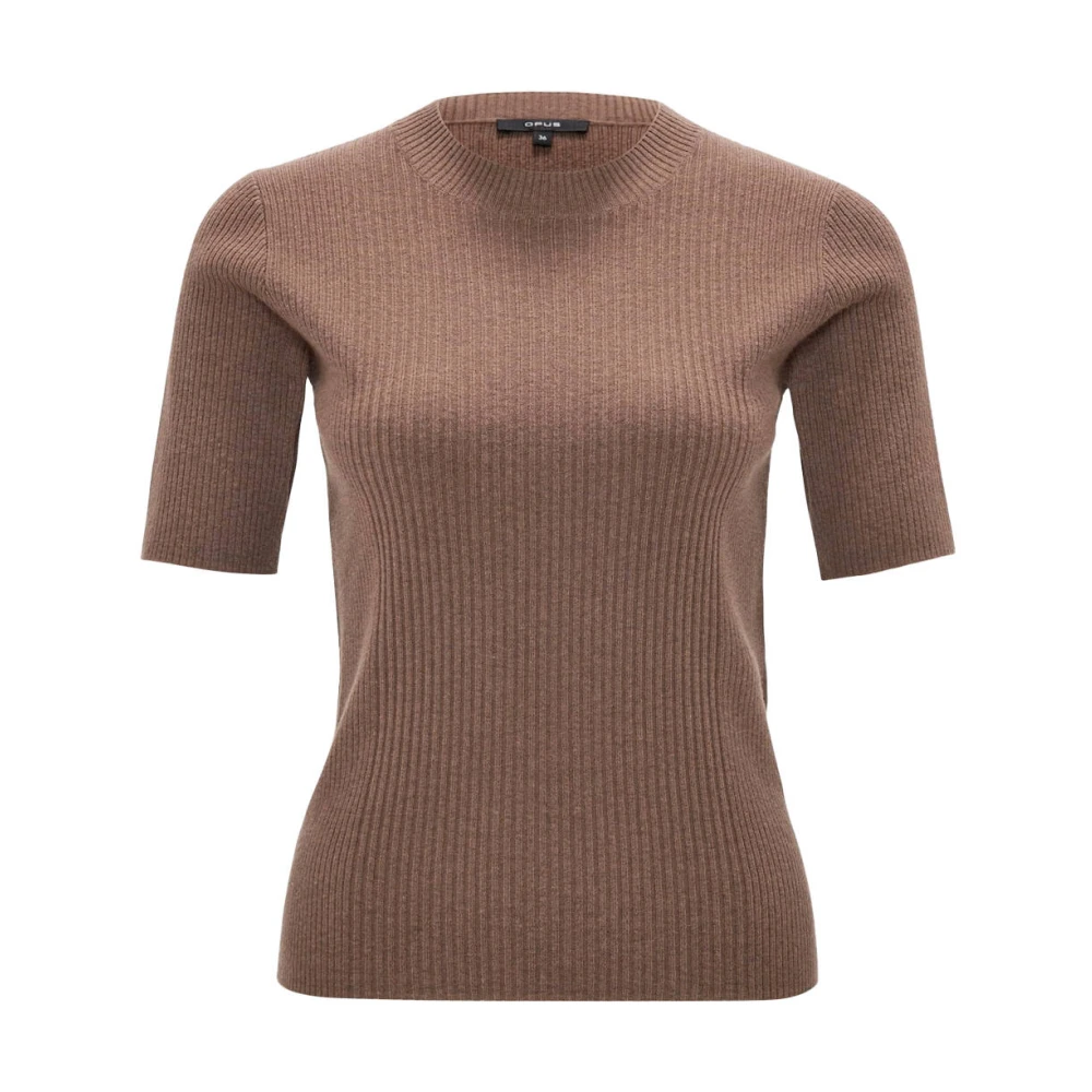 Opus Stijlvolle Pullover met Prika Details Brown Dames