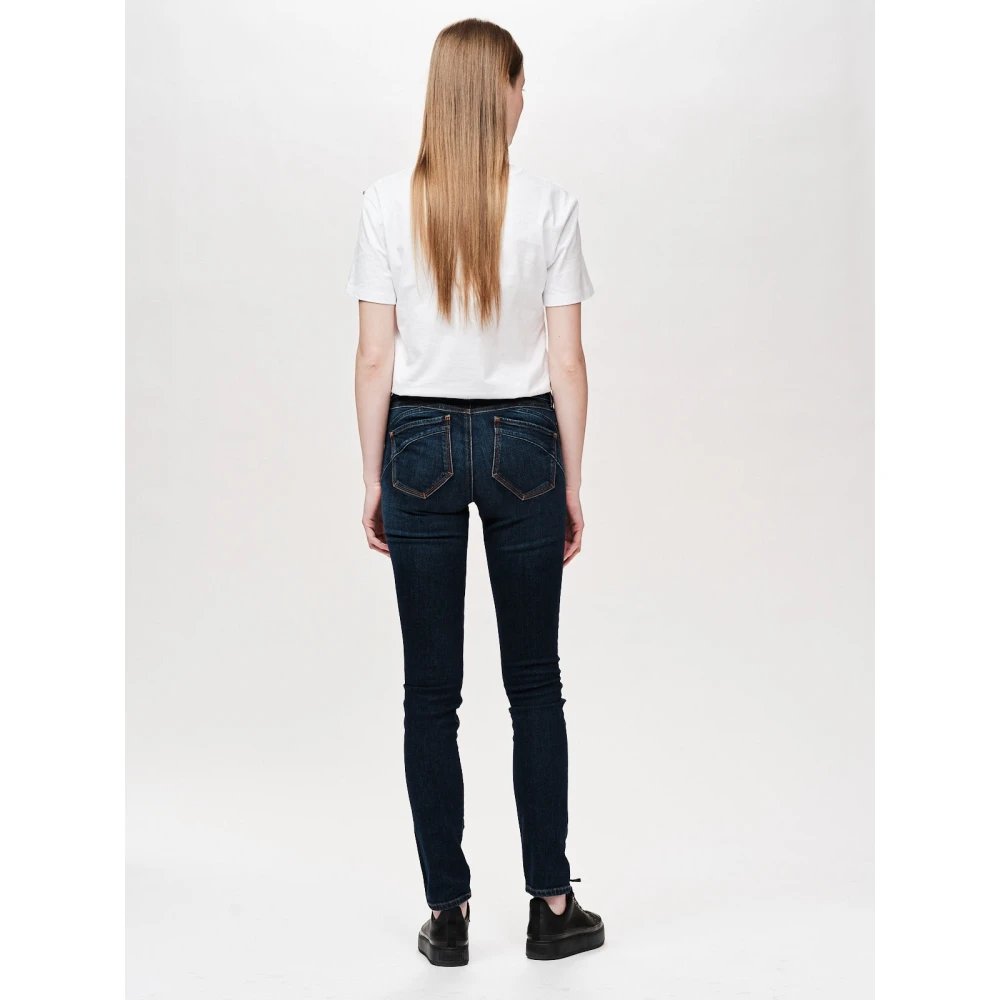 SPORTMAX Donkere Wassing Skinny Denim Jeans Blue Dames