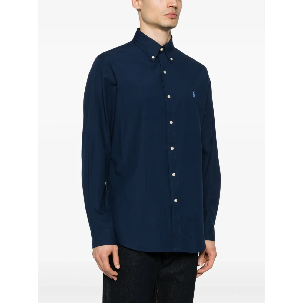 Polo Ralph Lauren Poplin Button-Down Overhemd met Elastaan Blue Heren
