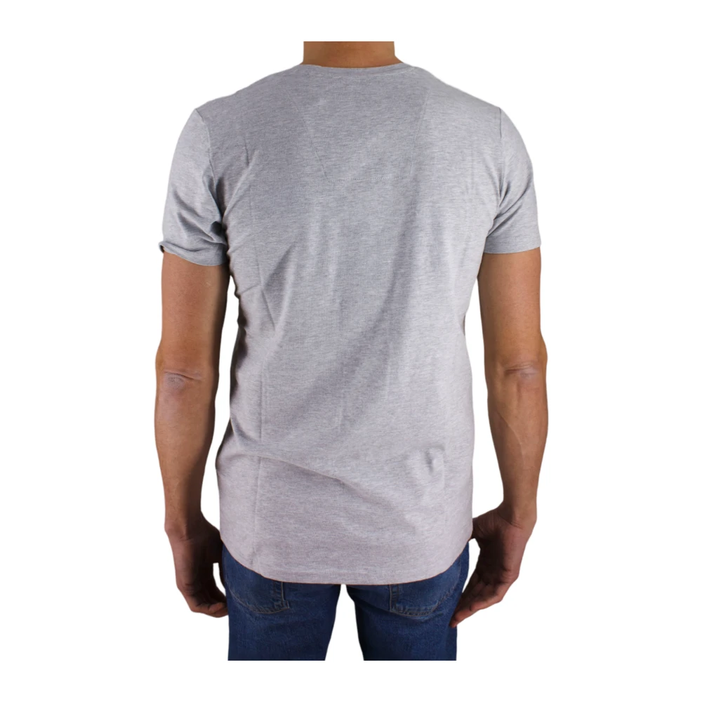 Cerruti 1881 Logo TShirt Stretch Grijs V-Hals Gray Heren