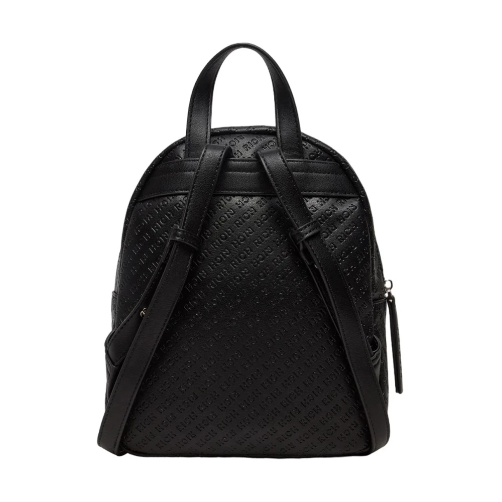 John Richmond Multilogo Intarsio Rugzak met Verstelbare Banden Black Dames