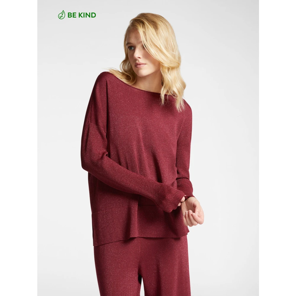 Elena Mirò Stijlvolle Maglia Top Red Dames