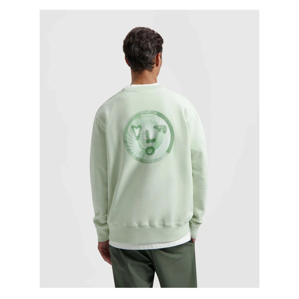 Olaf Hussein Spiral Face Crewneck Sweater Groen Green Heren