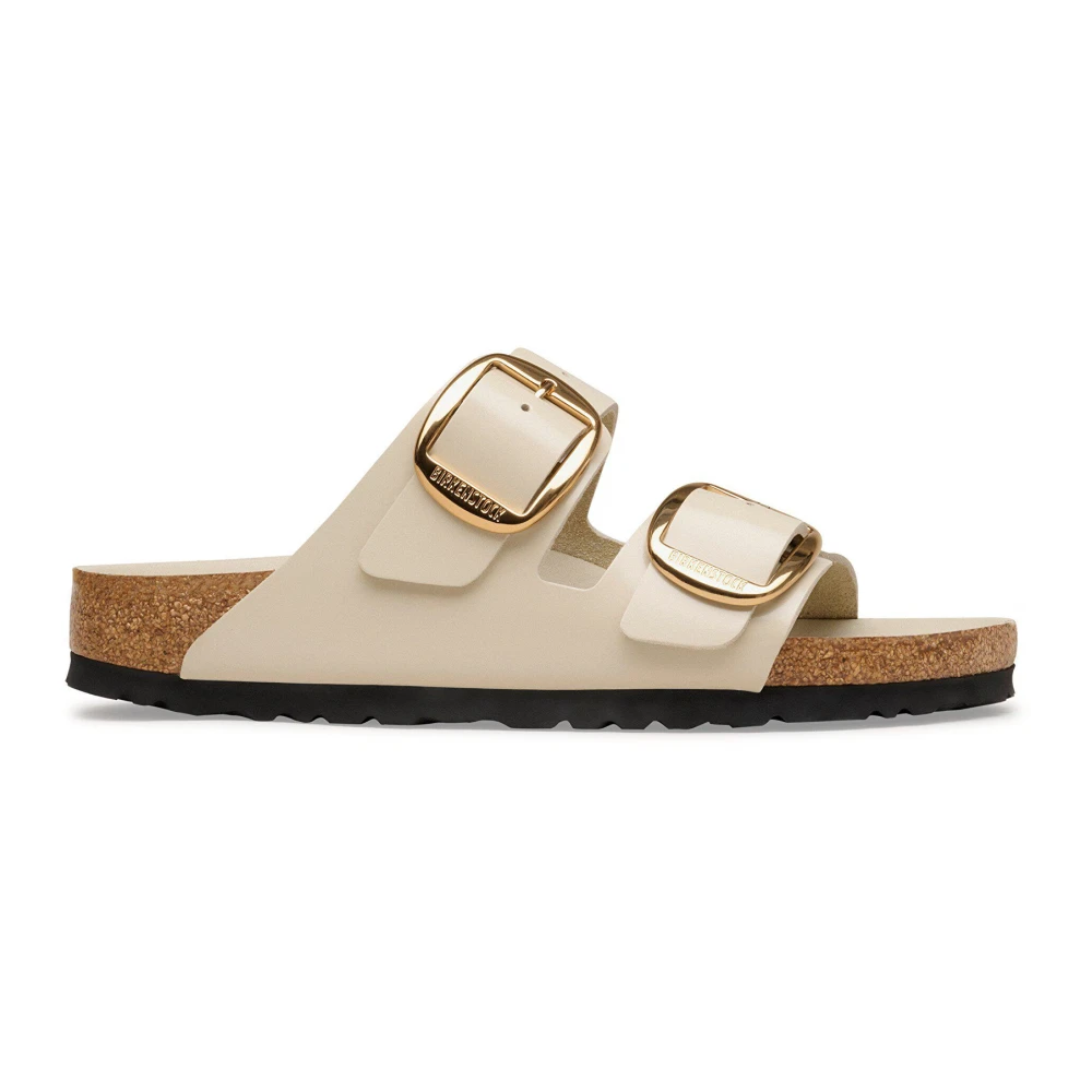 Birkenstock Women's Beige Sliders, 4 Uk, Arizona Big Buckle Narrow Fit