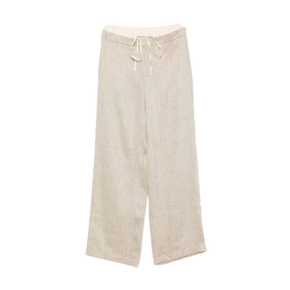 Alysi Women's Beige Wide Trousers - Wide Trousers - S - Trousers