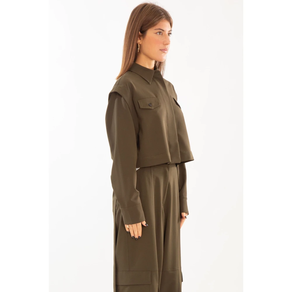 pinko Tech Viscose Shirt in Fioriera Stijl Green Dames