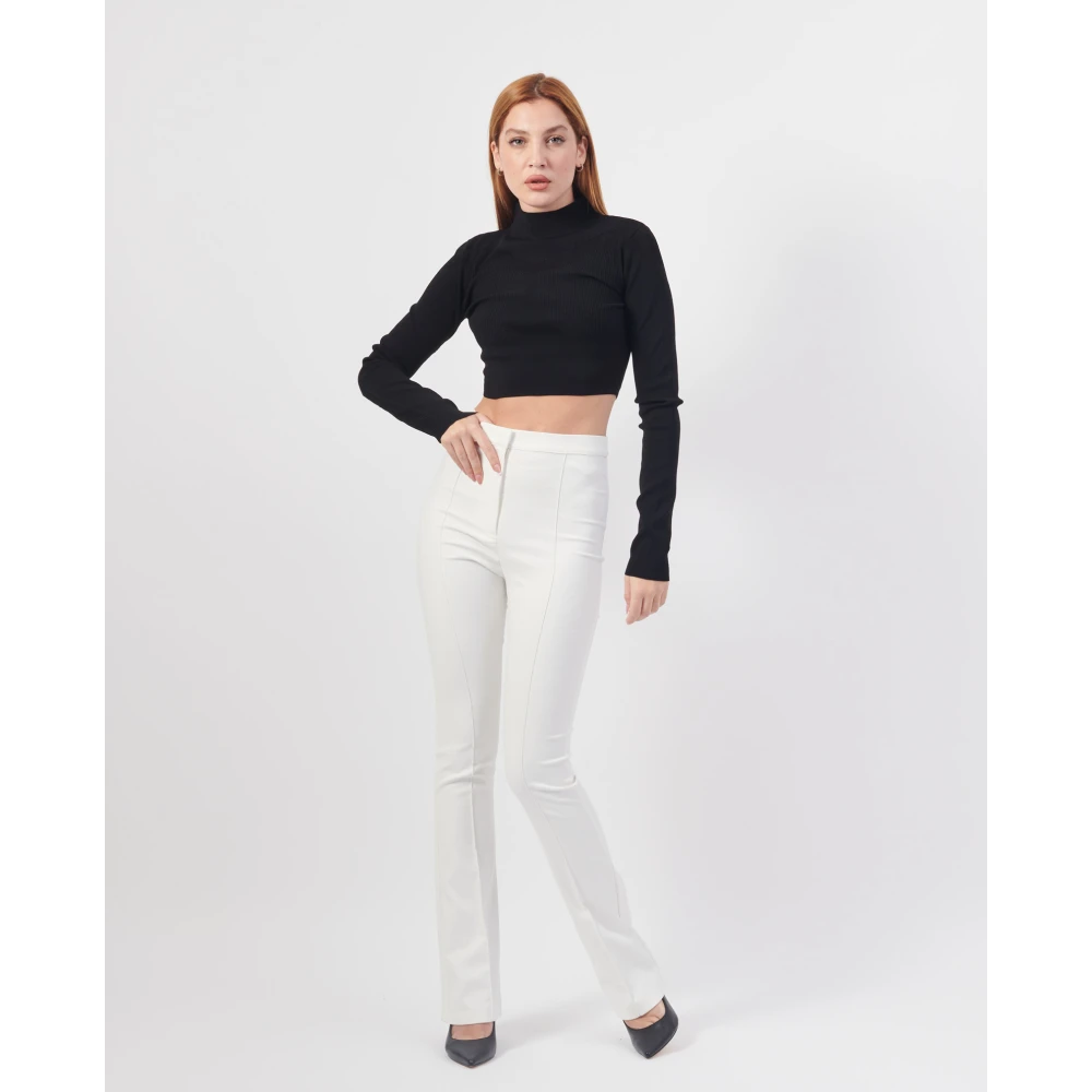 PATRIZIA PEPE Zwarte Trui Minimalistische Stijl Black Dames