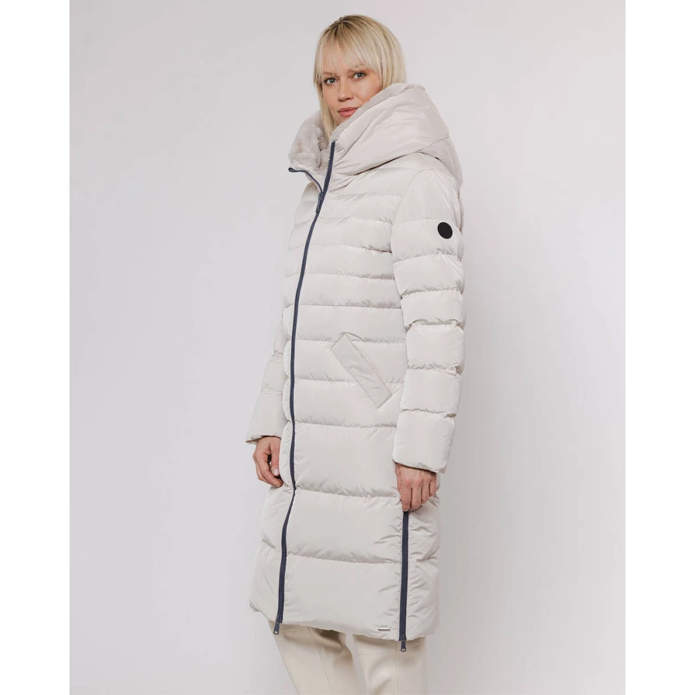 Rino&Pelle Hooded Faux Fur Coat Beige Dames