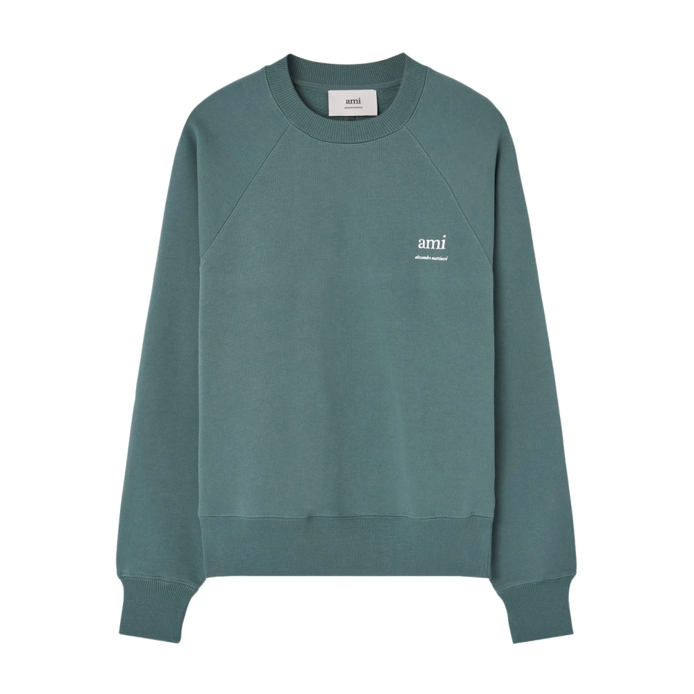 Ami Paris Groene Mini Logo Sweater Green Heren