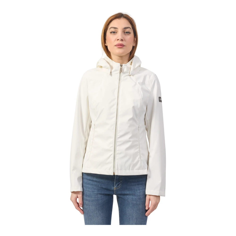 YES ZEE Gewatteerde jas met capuchon en rits White Dames
