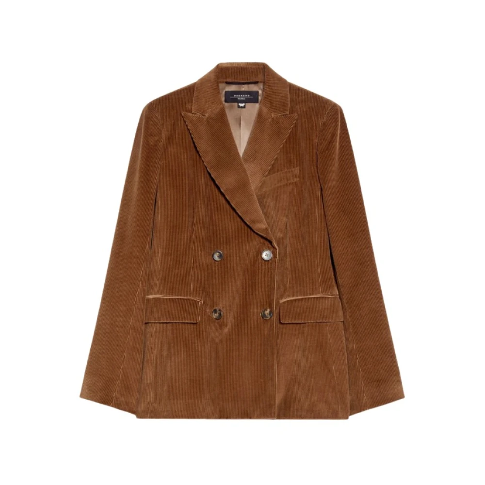 Max Mara Weekend Fluweel gestreepte blazer Brown Dames