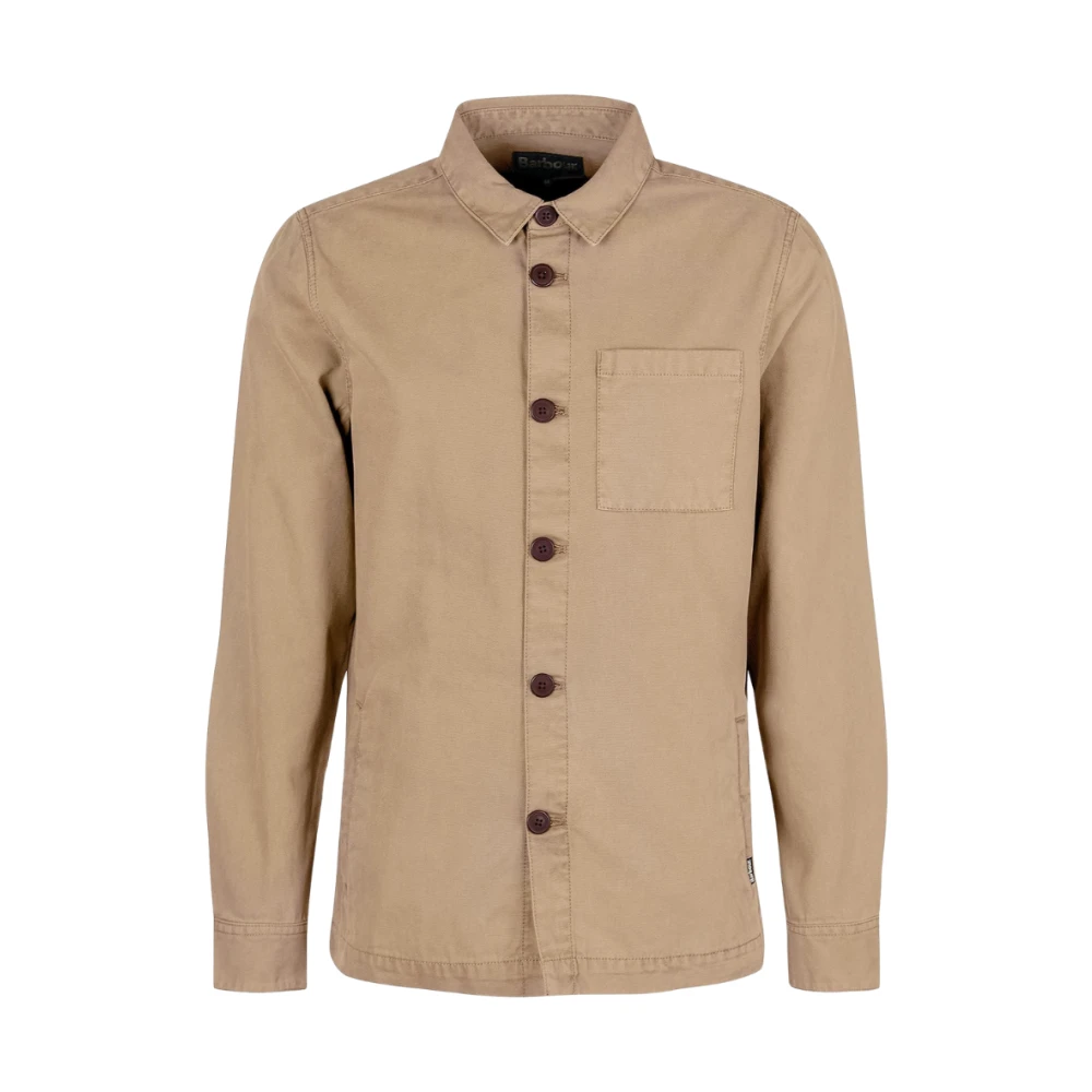 Barbour Men's Beige Casual Shirts, Xl, Washed Cotton Overshirt