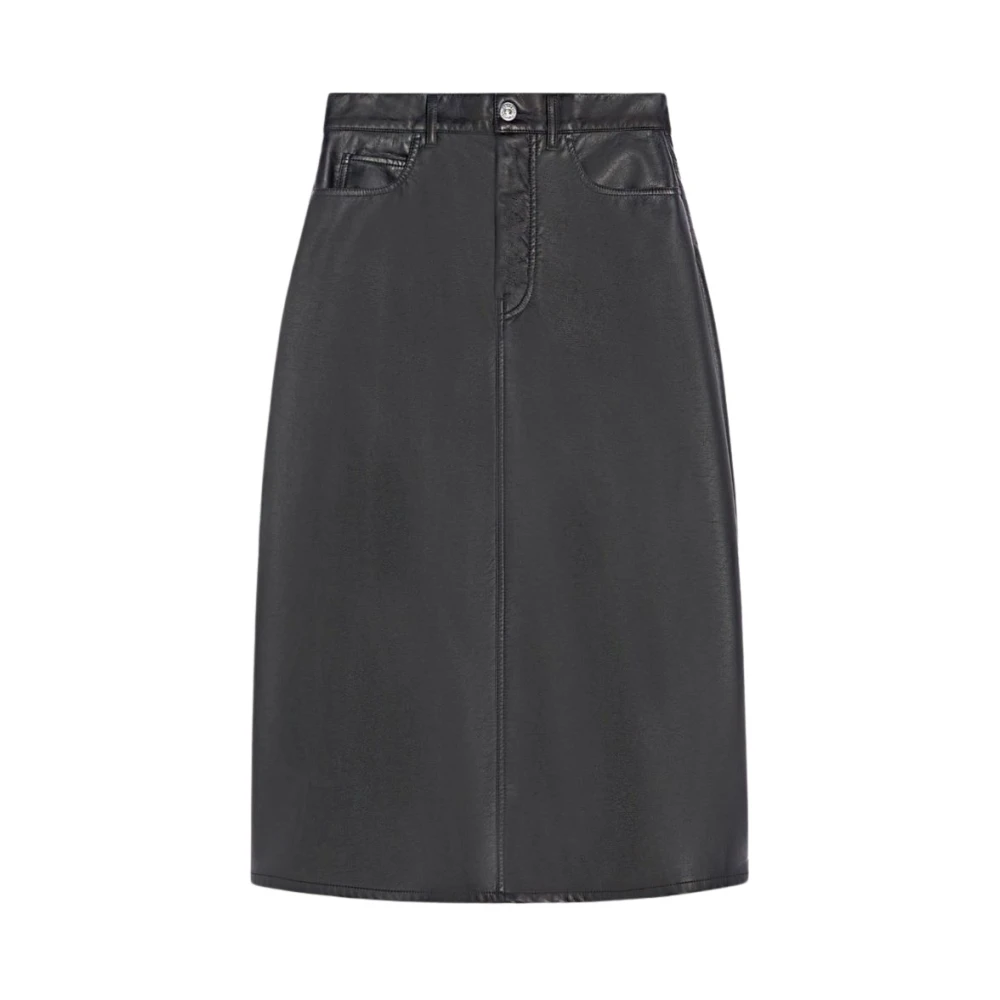 Max Mara Weekend Imitatie leren midi rok Black Dames