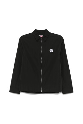 black-zip-front-classic-collar-shirt