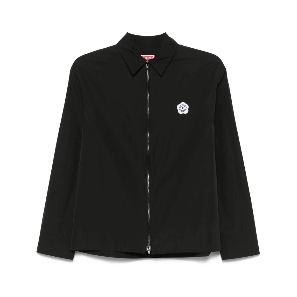 Kenzo Zwarte Rits-Front Klassieke Kraag Overhemd Black Dames