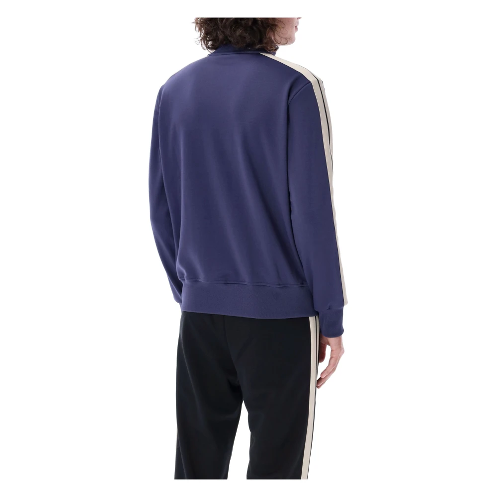 Palm Angels Navy Blauwe Gebreide Track Jacket Aw23 Blue Heren