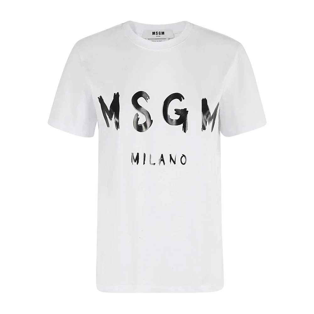 Msgm Casual Katoenen T-Shirt White Dames