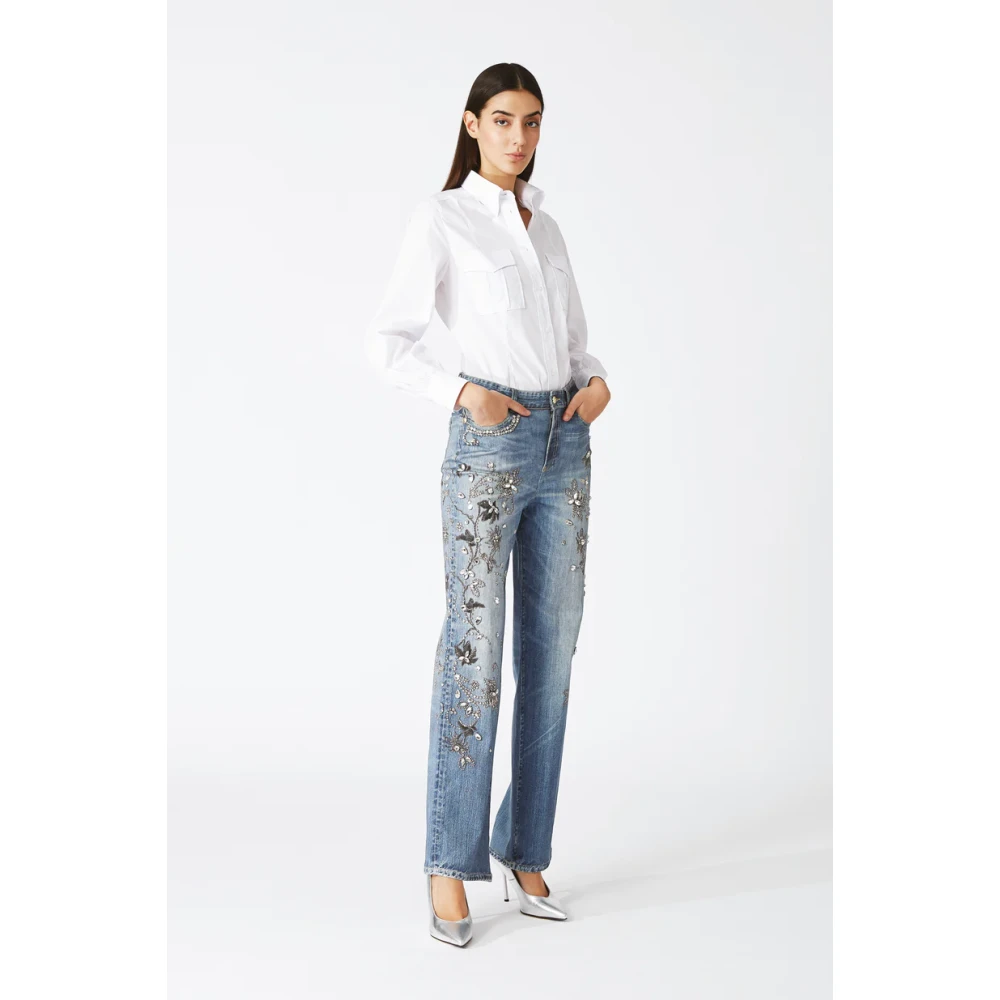 Nenette Lichte Denim Jeans Blue Dames