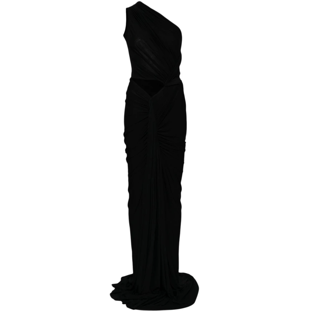 Rick Owens Elegante Zwarte Gebreide Jurk Black Dames