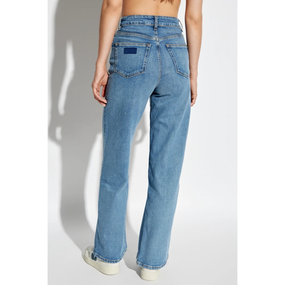 Ganni Wijde Jeans Blue Dames