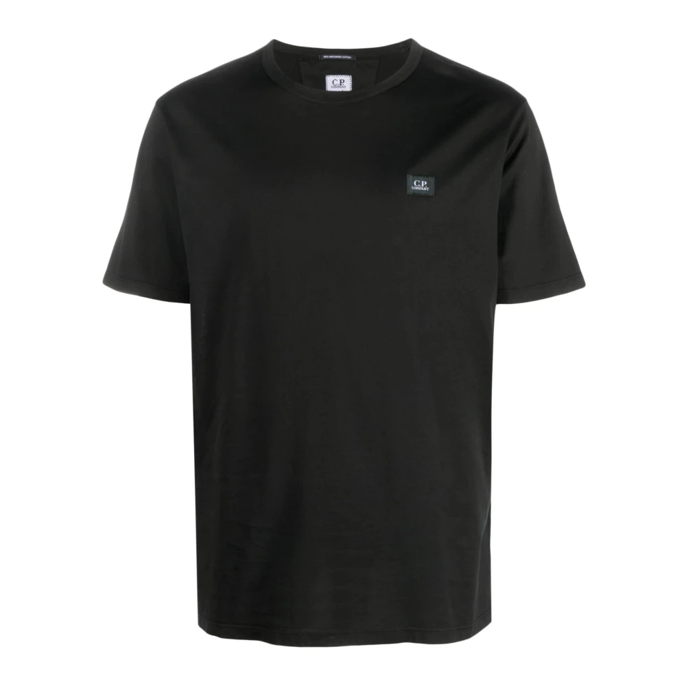 C.P. Company Zwarte Girocollo T-shirt van Filo di Scozia Black Heren