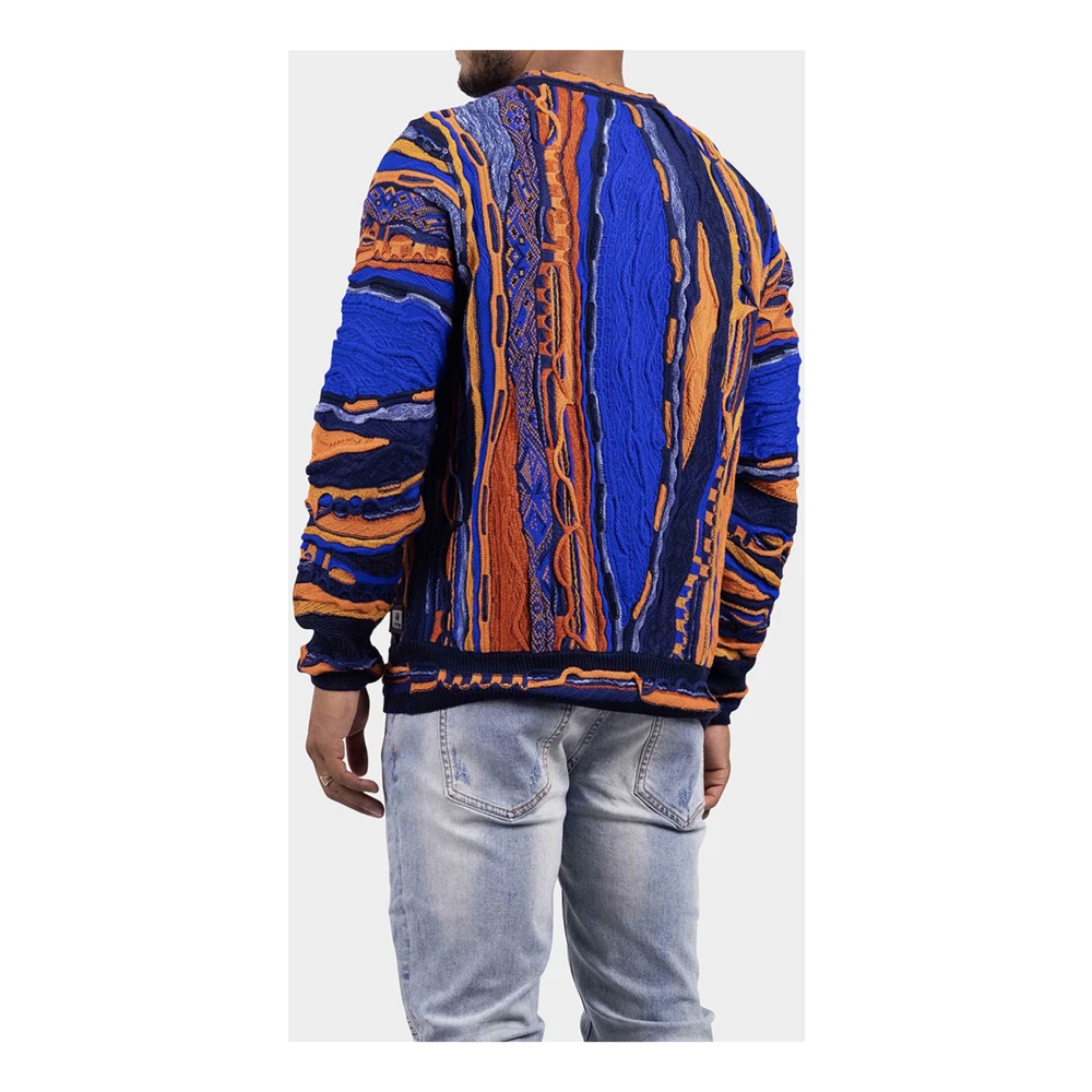 carlo colucci Stijlvolle Ronde-Hals Gebreide Trui voor Heren Multicolor Heren