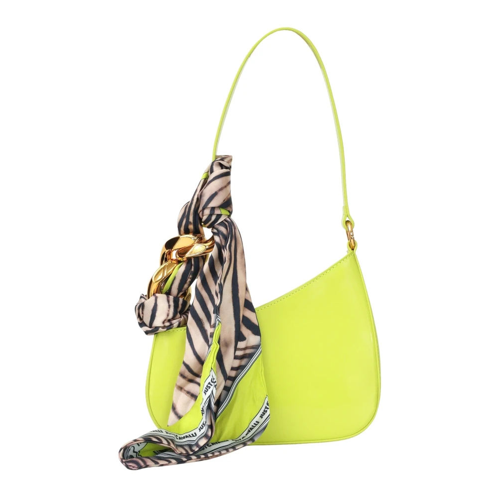 Just Cavalli Limoengroene schoudertas met Animalier-sjaal Green Dames
