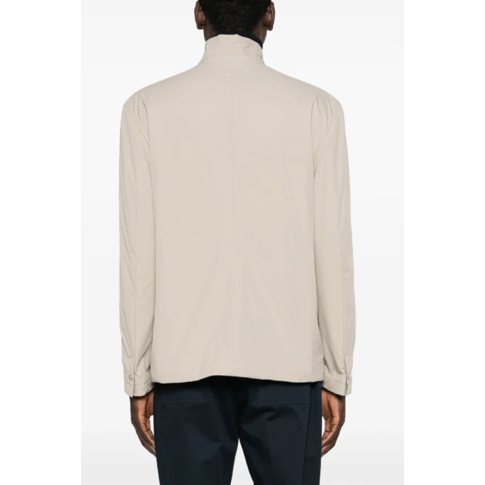 Kiton Beige Gewatteerd Jack met Inkeping Kraag Beige Heren