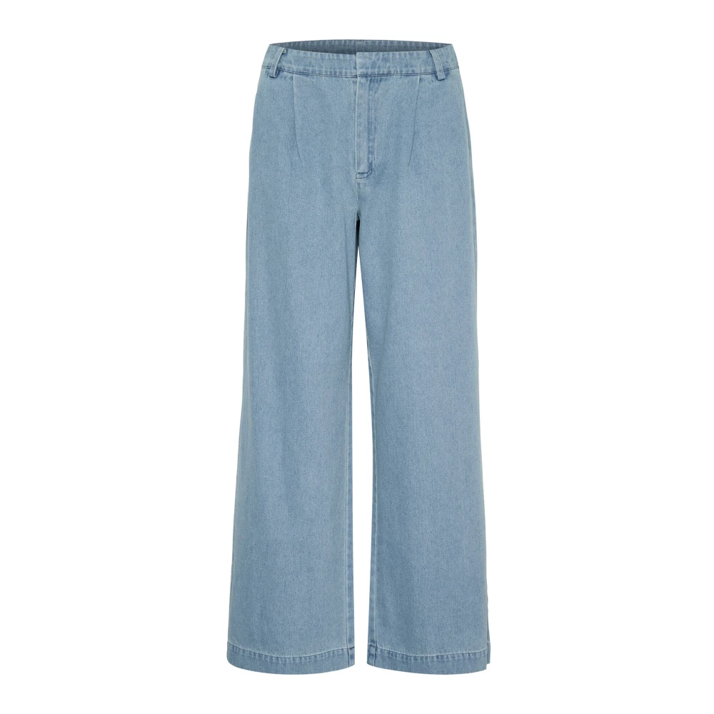Saint Tropez Rookblauwe Casual Broek Blue Dames