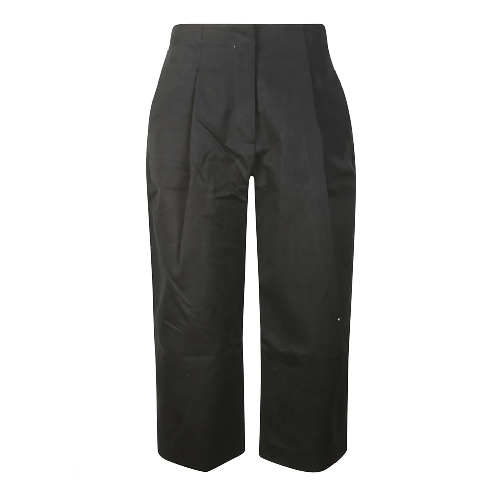 Studio Nicholson Zwarte hoge taille wijde broek Black Dames