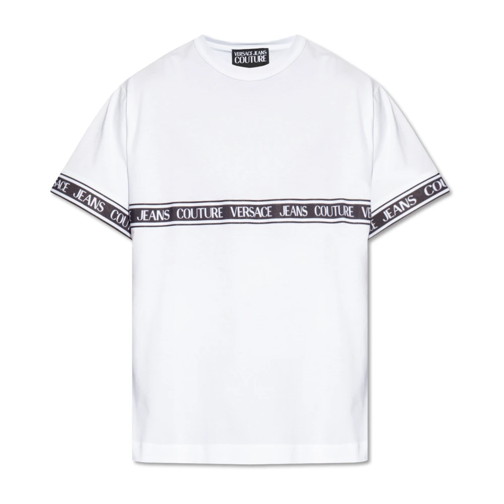 Versace Jeans Couture Wit Geribbeld Katoenen T-Shirt White Heren
