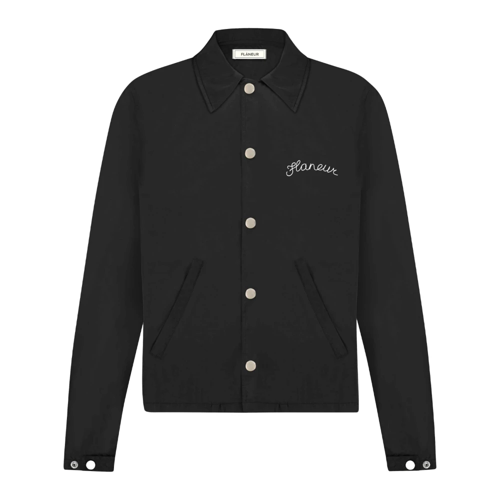 Flâneur Handtekening Coach Jas voor Mannen Black Heren