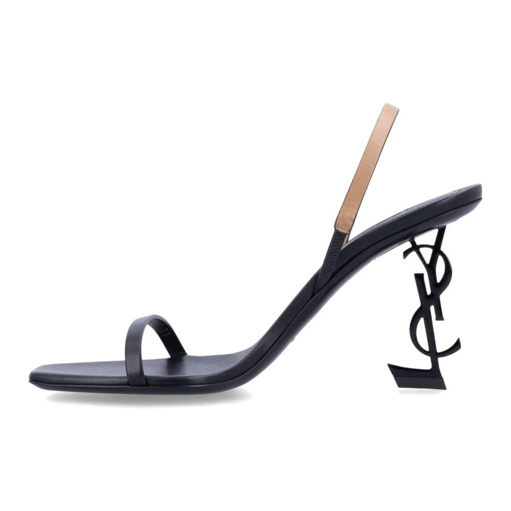 Saint Laurent Zwarte Gesloten Teen Sandalen Opyum Stijl Black Dames