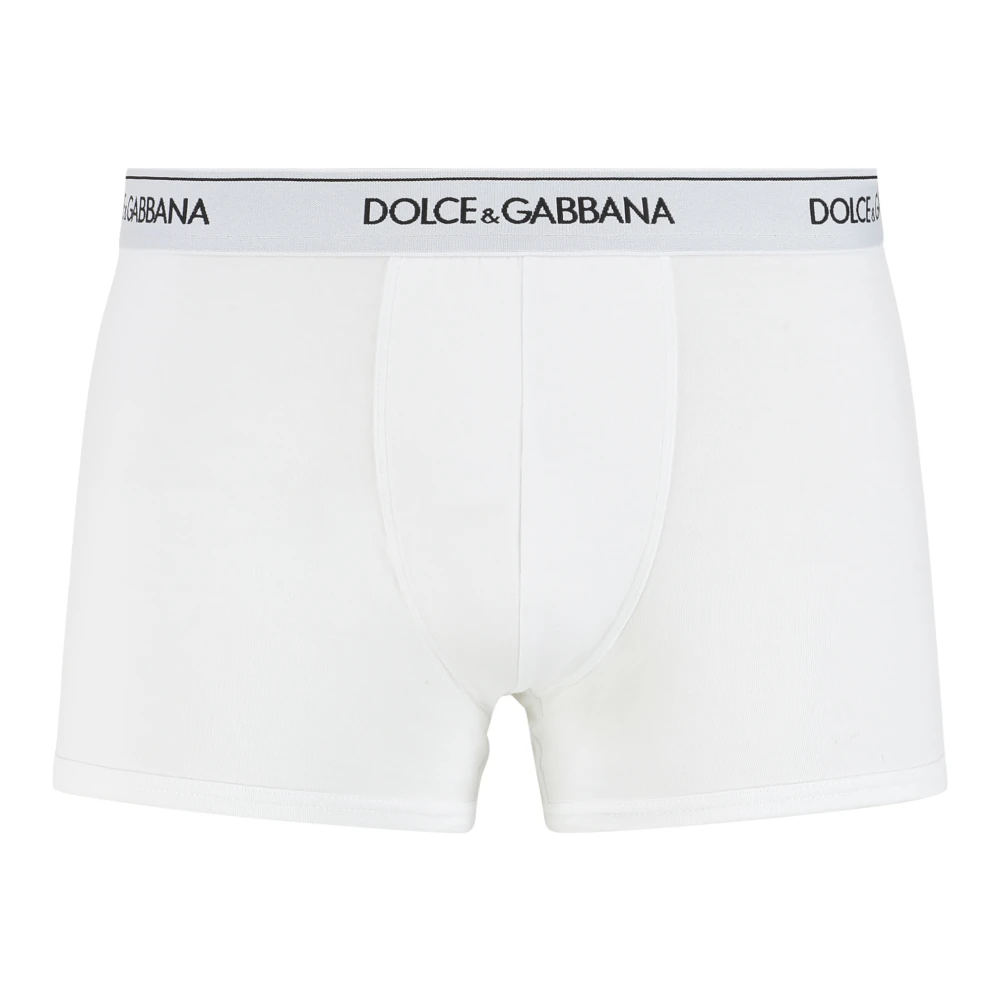 Dolce & Gabbana Men's White Underpants, Xl, Set Of Two Cotton Boxers