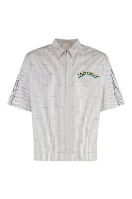 logo-print-striped-cotton-shirt