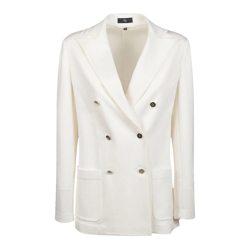 Fay Luxe witte double-breasted blazer White Dames