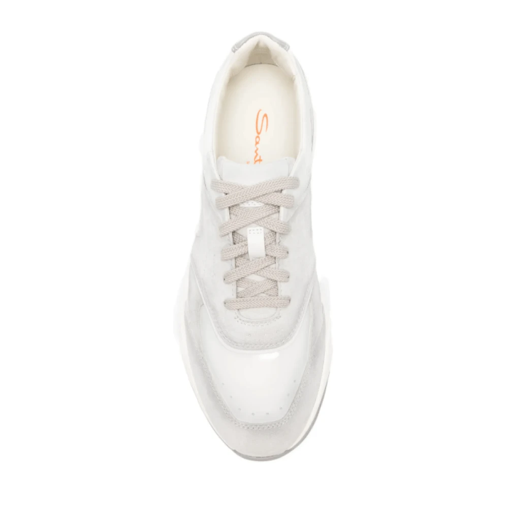 Santoni Panelled Leather Sneakers