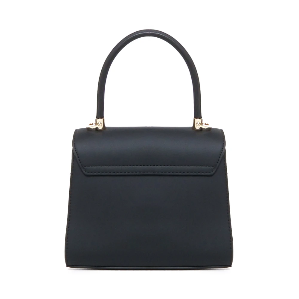 Love Moschino Zwarte Ecolederen Handtas met Gouden Letters Black Dames