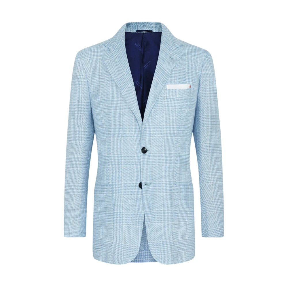 Kiton Kasjmier Glenruitjasje Blue Heren