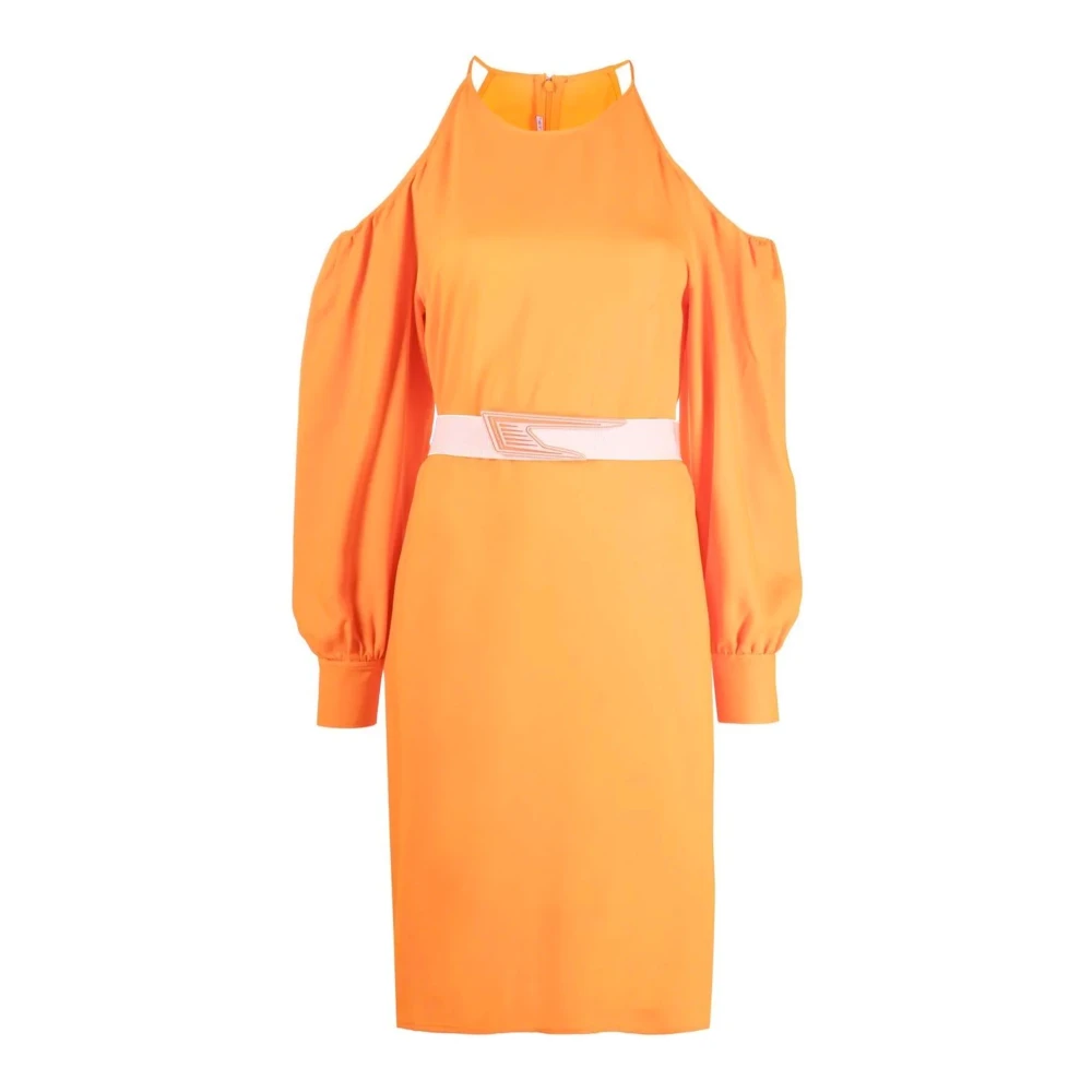 Stella Mccartney Women's Orange Off-Shoulder Dress