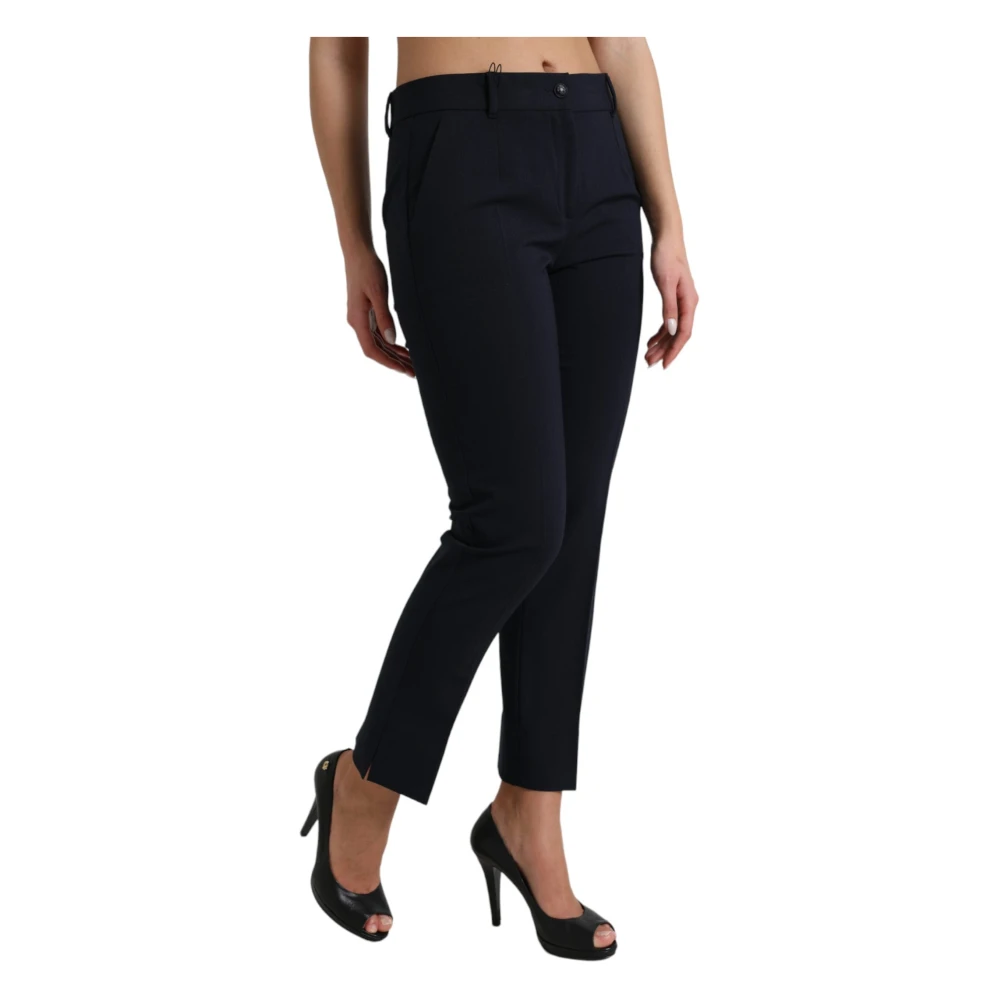 Dolce & Gabbana Elegante Tapered Broek in Blauw Blue Dames