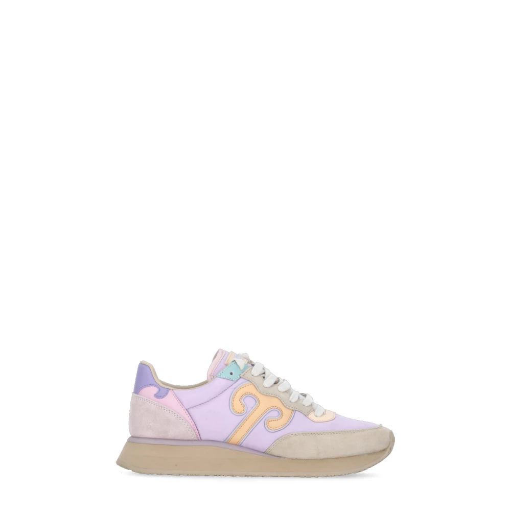 Wushu Ruyi Paarse Stoffen Leren Sneakers Dames Schoenen
