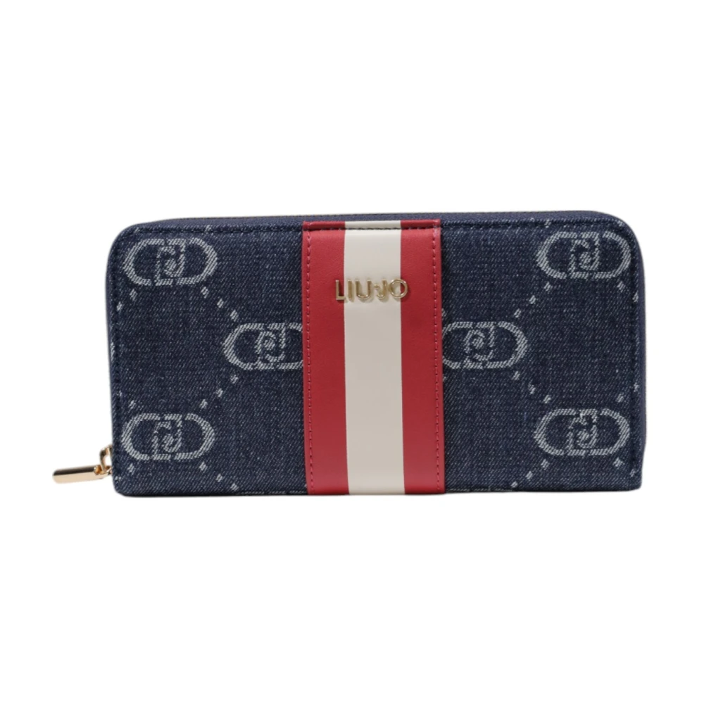 Liu Jo Blauwe Print Ritsportemonnee Blue Dames