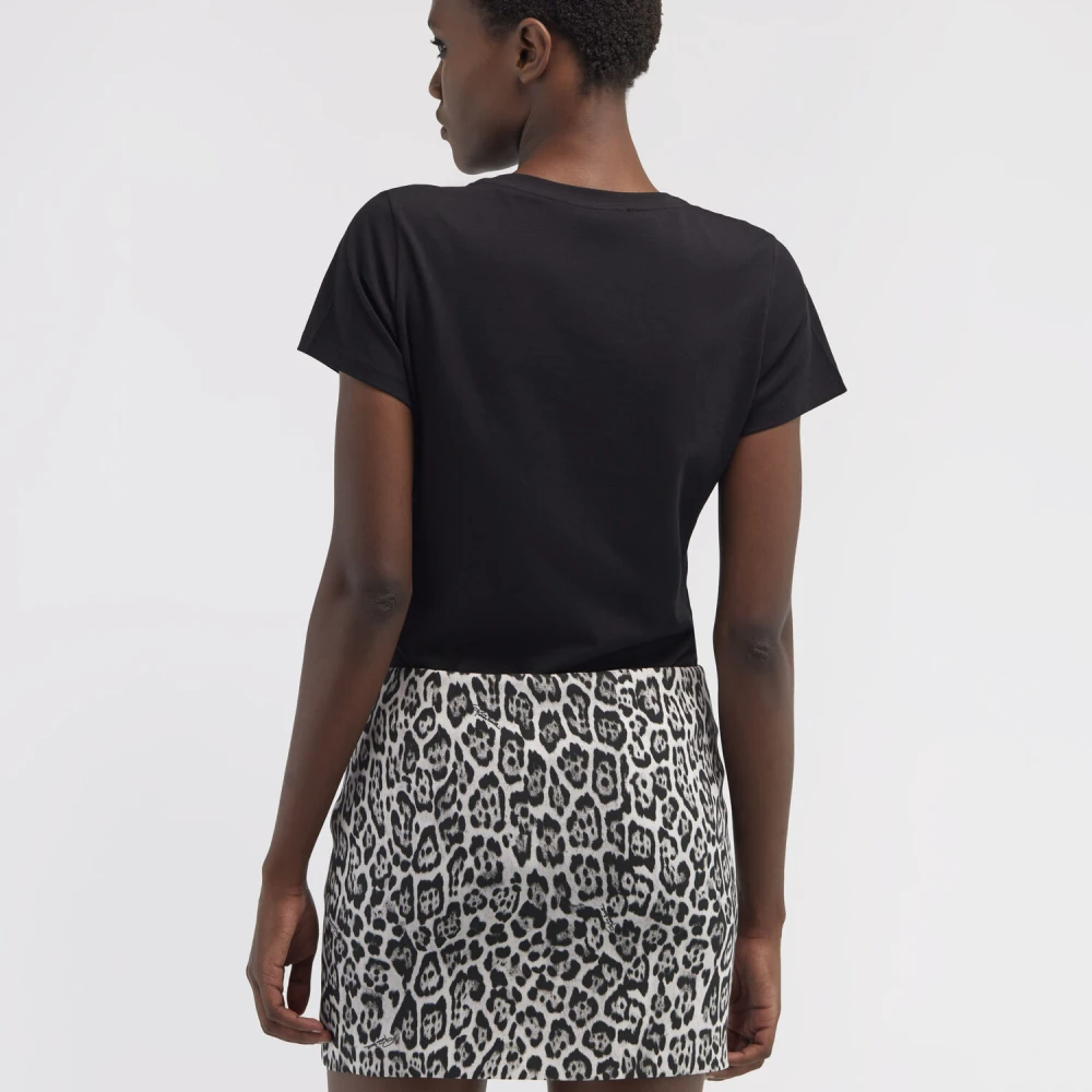 Roberto Cavalli Logo T-shirt Ronde Hals Korte Mouwen Black Dames