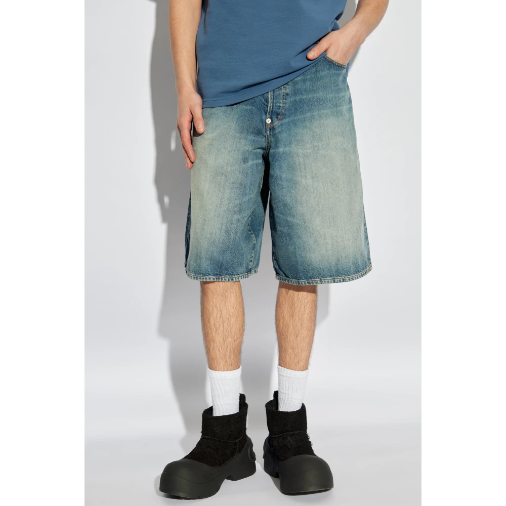 Kenzo Denim shorts met vintage effect Blue Heren