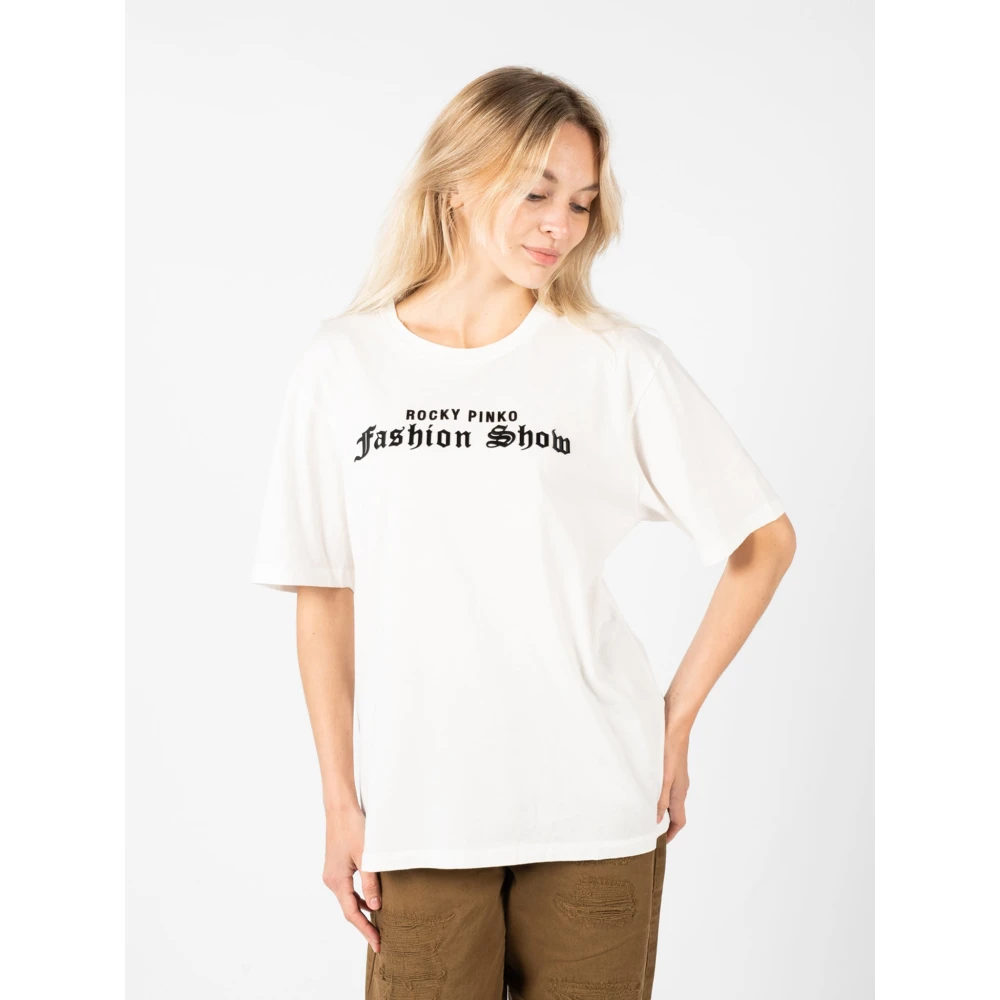 pinko Casual Ronde Hals T-shirt White Dames